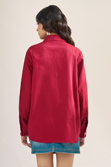 Elarra By Pratyancha Embellished Denim Shirt 