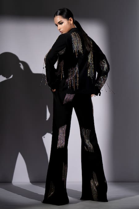 Nikita Mhaisalkar Holographic Embroidered Blazer & Pant Set 
