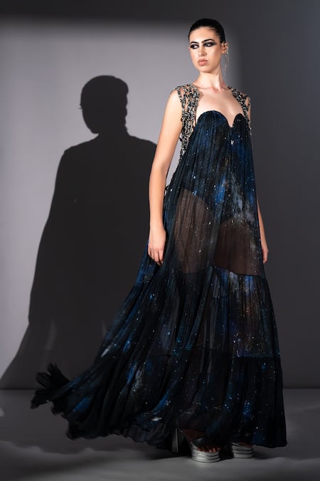 Nikita Mhaisalkar Rockstar Embroidered Tulle Sleeveless Gillet 