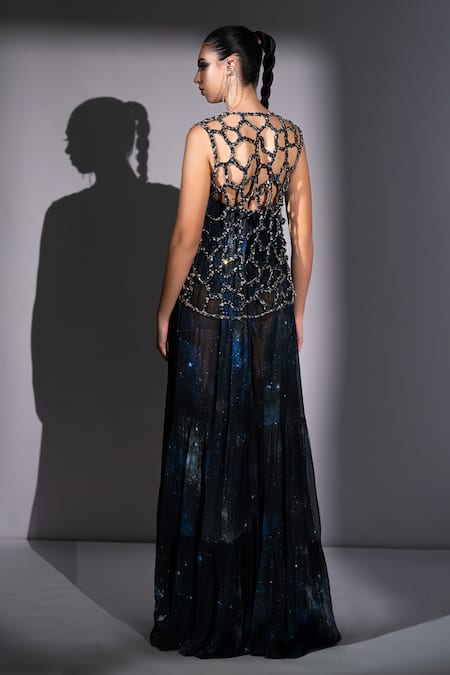 Nikita Mhaisalkar Rockstar Embroidered Tulle Sleeveless Gillet 