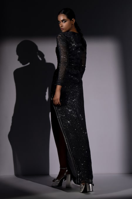 Nikita Mhaisalkar Galaxy Cutout Slit Maxi Dress 