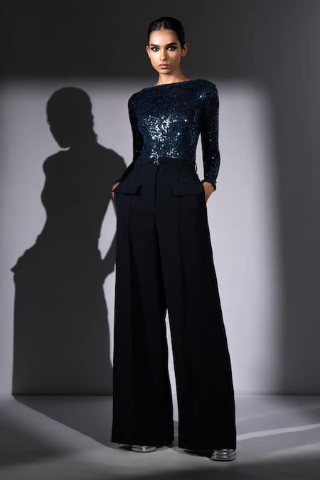 Nikita Mhaisalkar Sequin Georgette Sheeted Bodysuit 