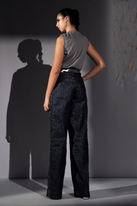 Nikita Mhaisalkar Holographic Embroidered Pant 
