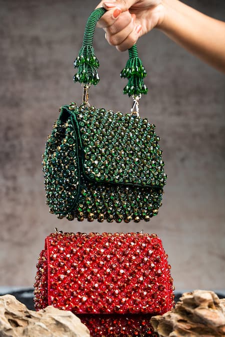 Nayaab By Sonia Aurora Crystal & Bead Embellished Bag 