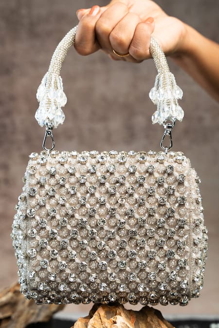 Nayaab By Sonia Aurora Crystal & Bead Embellished Bag 