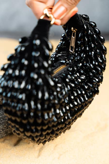 Buy Nayaab By Sonia Black Beads Pristine Sailor Teardrop Embellished Bag Online at Aza Fashions Buy_Nayaab By Sonia_Black Beads Pristine Sailor Teardrop Embellished Bag _Online_at_Aza_Fashions