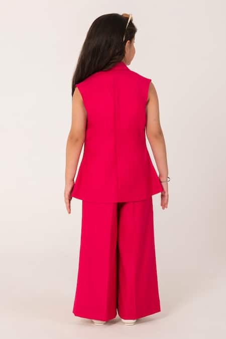 Partykles Ladybug Embroidered Sleeveless Blazer & Trouser Set 