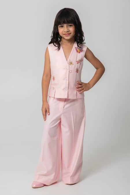 Partykles Mini Beasted Embroidered Waistcoat & Trouser Set 