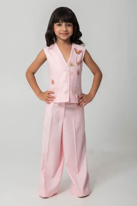 Partykles Mini Beasted Embroidered Waistcoat & Trouser Set 