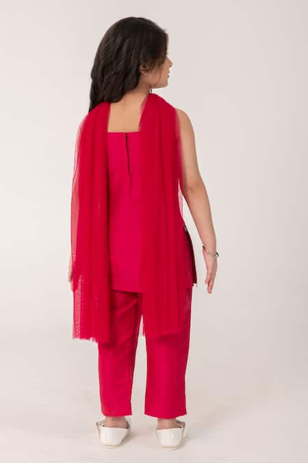 Partykles Dragonfly Embroidered Strappy Kurta Set 