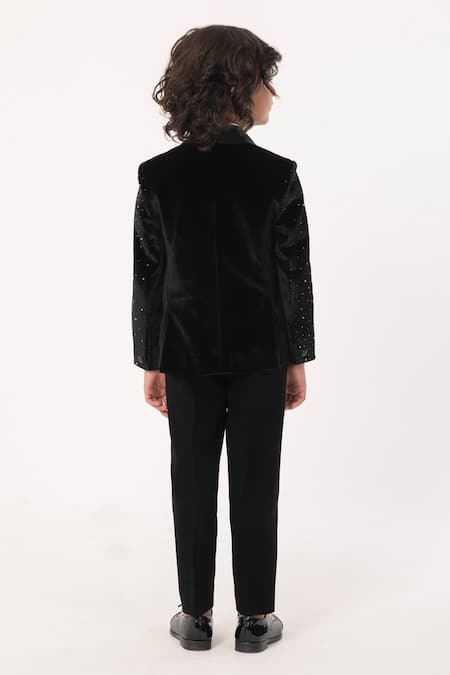 Partykles Star Embroidered Velvet Tuxedo Set 