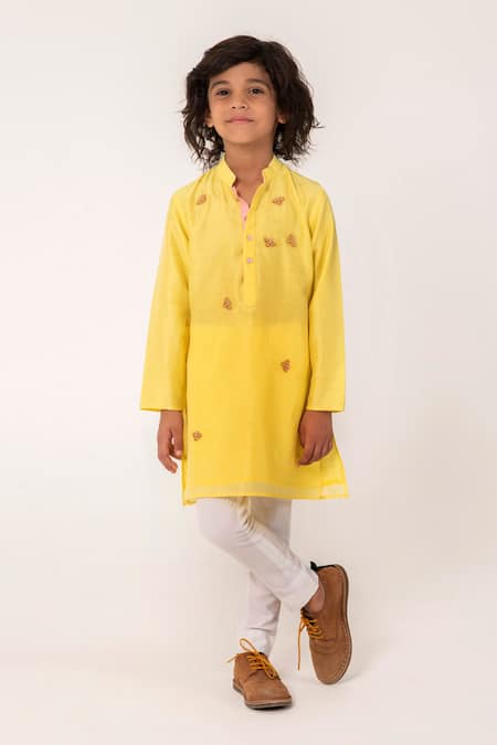 Partykles Bee Placement Embroidered Kurta & Pant Set 