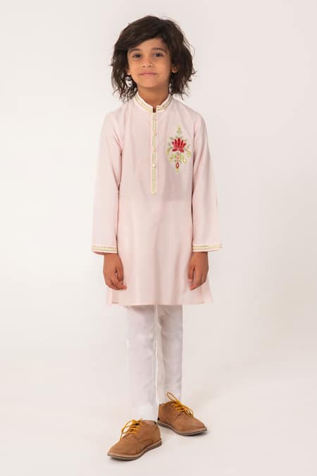 Partykles Lotus Embroidered Kurta & Pant Set 
