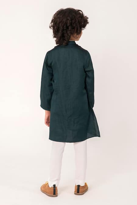 Partykles Cheetah Face Embroidered Kurta & Pant Set 