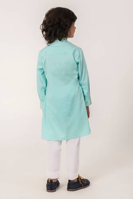 Partykles Toucan Bird Embroidered Kurta & Pant Set 