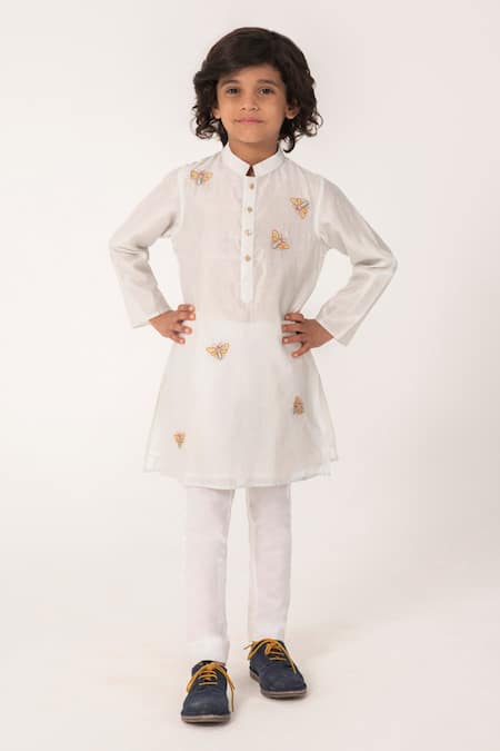 Partykles Bumblebee Embroidered Kurta & Pant Set 
