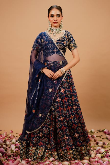 Ria Shah Label Printed Lehenga Set 