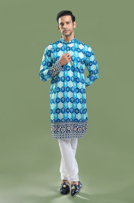 Arihant Rai Sinha Geometric Hexagon Thread & Sequin Kurta Set 