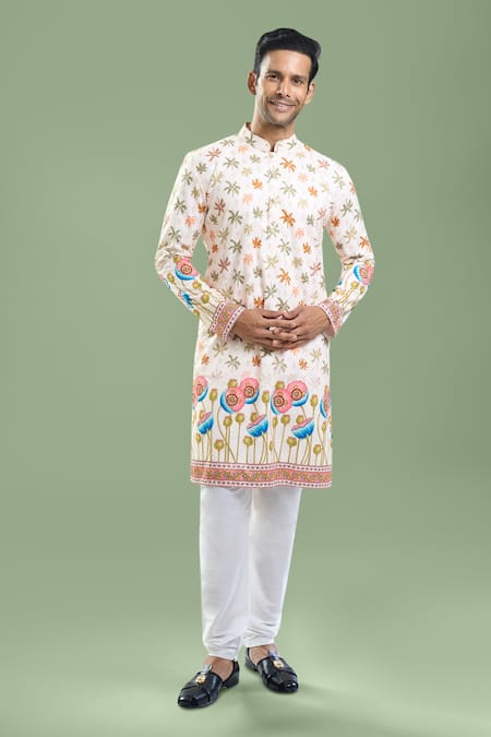 Arihant Rai Sinha Thread & Sequin Embroidered Kurta & Churidar Set 