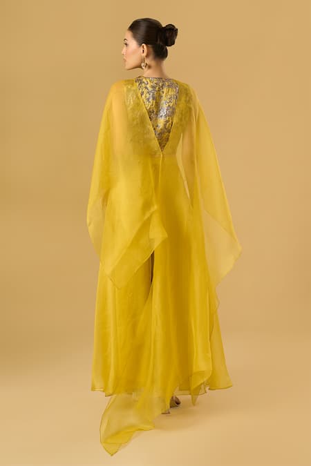 Ritika Arya Jain Floral Embroidered Cape Sharara Set 