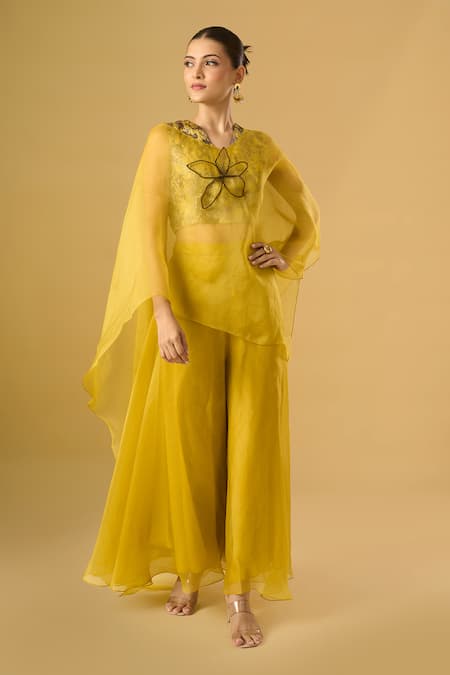 Ritika Arya Jain Floral Embroidered Cape Sharara Set 