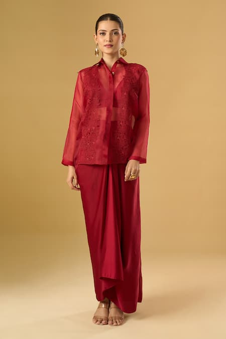 Ritika Arya Jain Amara Floral Lace Embellished Shirt 