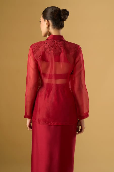 Ritika Arya Jain Amara Floral Lace Embellished Shirt 