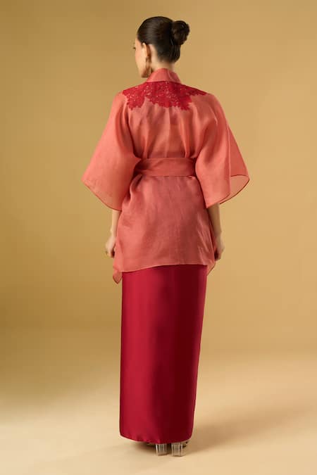 Ritika Arya Jain Amara Floral Lace Embellished Cape Top 