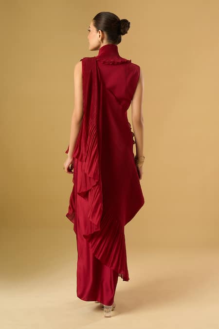 Ritika Arya Jain Pleated Pre-Draped Saree With Blouse 