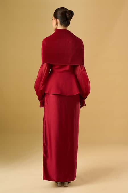 Ritika Arya Jain Embroidered Top & Draped Skirt Set 