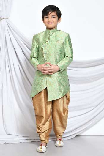 Petite Pomme Floral Pattern Sherwani With Dhoti Pant 