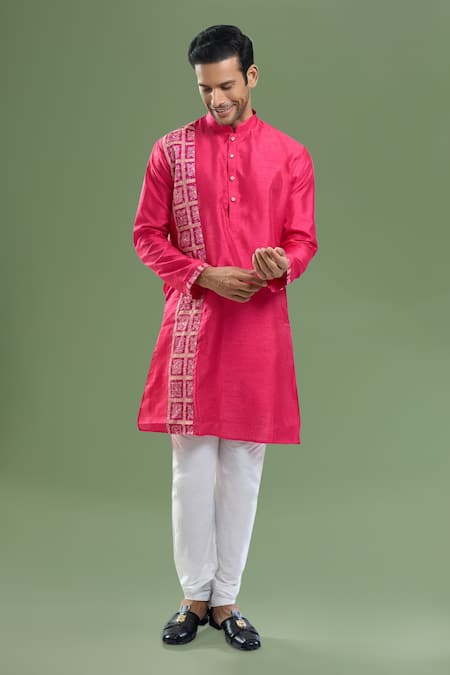Arihant Rai Sinha Printed Patta Silk Blend Kurta & Churidar Set 
