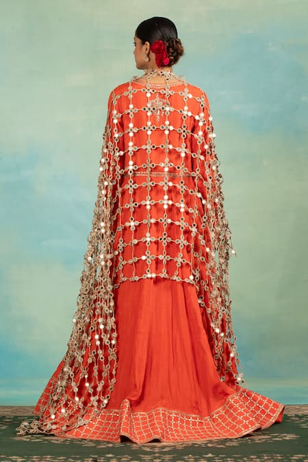 Swati Wadhwani Couture Gota Patti Embroidered Anarkali & Dupatta Set 