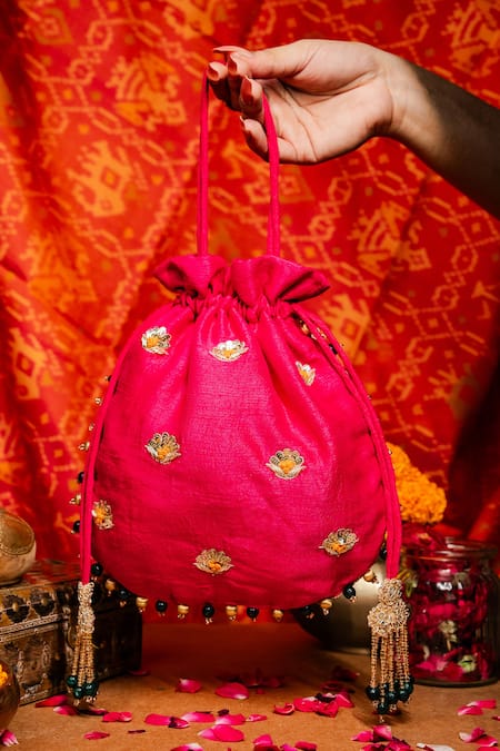 House Of Ekara Gulabo Embroidered Potli  