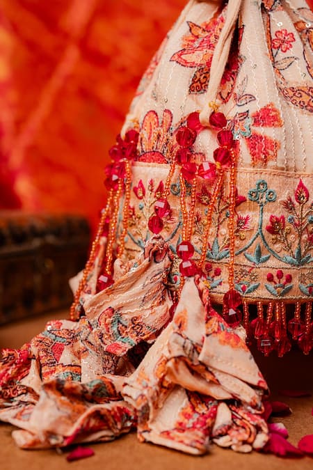 House Of Ekara_Multi Color Embroidery, Sequins, Beads, Crystals, Tassels Jugni Potli _Online_at_Aza_Fashions