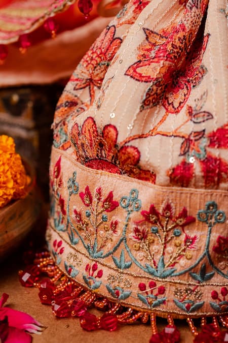 Buy_House Of Ekara_Multi Color Embroidery, Sequins, Beads, Crystals, Tassels Jugni Potli _Online_at_Aza_Fashions