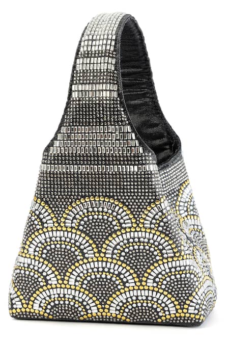 Etcetera_Black Crystals Paris Petite Aurora Party Bag _Online_at_Aza_Fashions