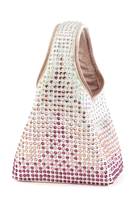Etcetera_White Crystals, Rhinestones Paris Petite Spring Party Bag _Online_at_Aza_Fashions