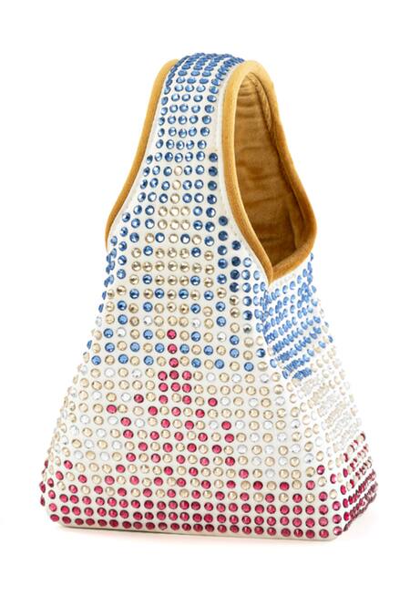 Shop_Etcetera_Multi Color Crystals, Stones, Rhinestones Paris Petite Spring Party Bag _Online_at_Aza_Fashions