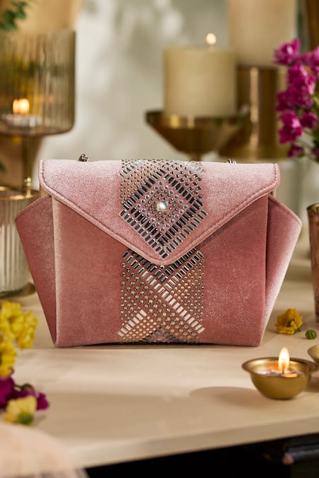 Etcetera Origami Velvet Party Clutch 