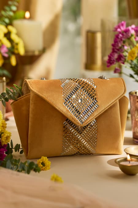 Etcetera Origami Velvet Party Clutch 