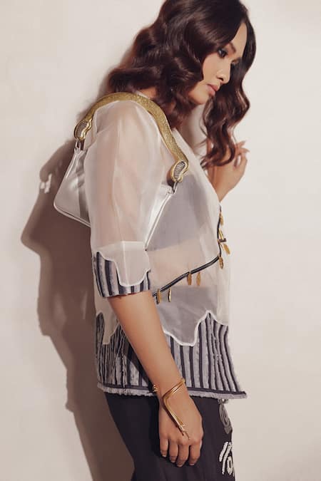 Devina Juneja Rosa Pattern Shirt With Pant 