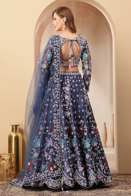 Soniya G Floral Embroidered Lehenga Set With Dupatta 