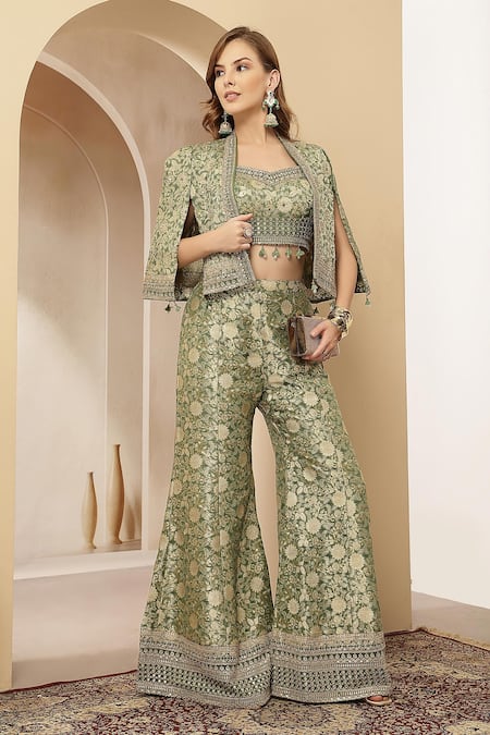 Soniya G Zarreen Brocade Jacket Palazzo Set 