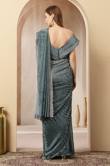 Soniya G Sitara Shimmer Georgette Pre-Draped Saree With Blouse 