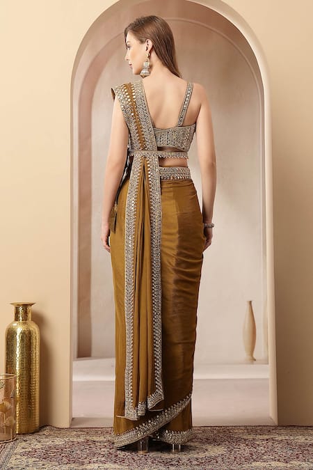 Soniya G Sunehri Pre-Draped Saree With Blouse 