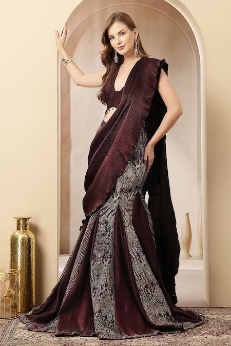 Soniya G Gul-E-Sham Pre-Draped Saree & Blouse Set 