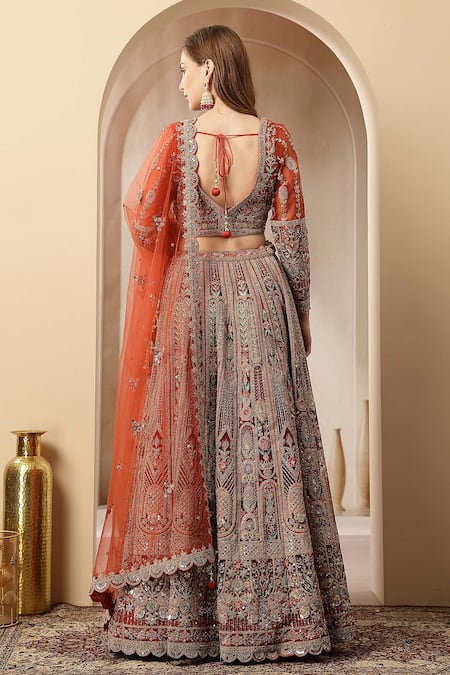 Soniya G Surkh Nazakat Embroidered Lehenga Set 