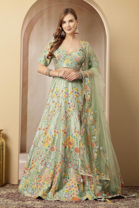 Soniya G Meherbanoor Thread Embroidered Lehenga Set 