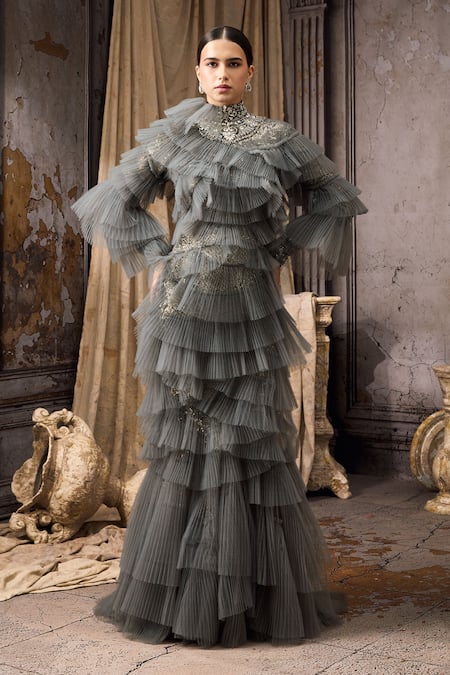 Rocky Star Tiered Ruffle Tulle Gown  